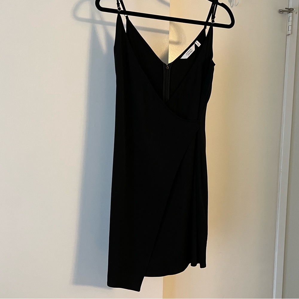 V Neck Wrap Front Mini Dress